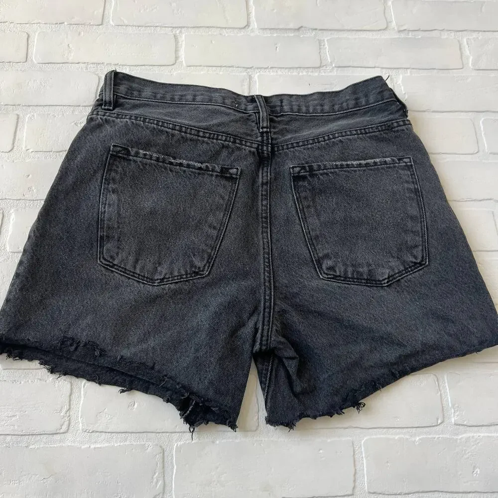 KanCan Women's Estilo Black Gray Wash Cut off Distressed Denim Jeans -sz 11/29